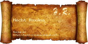 Hecht Roxána névjegykártya